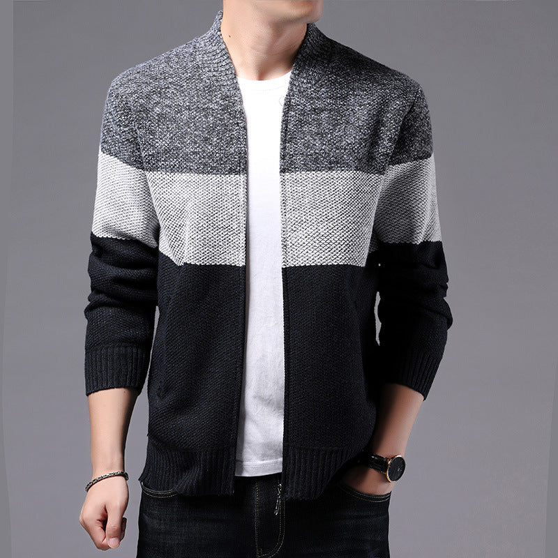 Cesare Versatile Zipper Cardigan Sweater