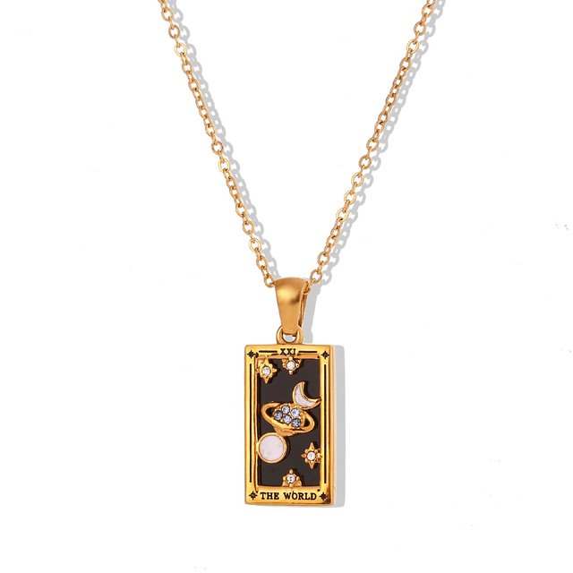 Colorful Gold Tarot Cards Necklaces