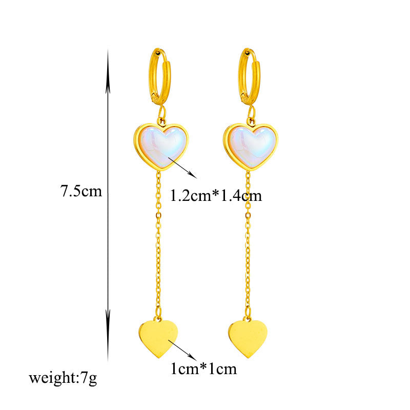 Aqua Gold Pearl Hearted Earrings