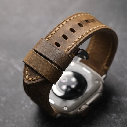 Heritage Carve Leather Watch Strap