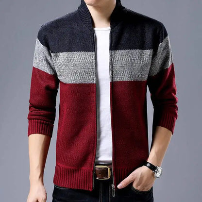 Cesare Versatile Zipper Cardigan Sweater